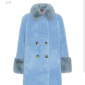 Women's Blue Double-Breasted Coat